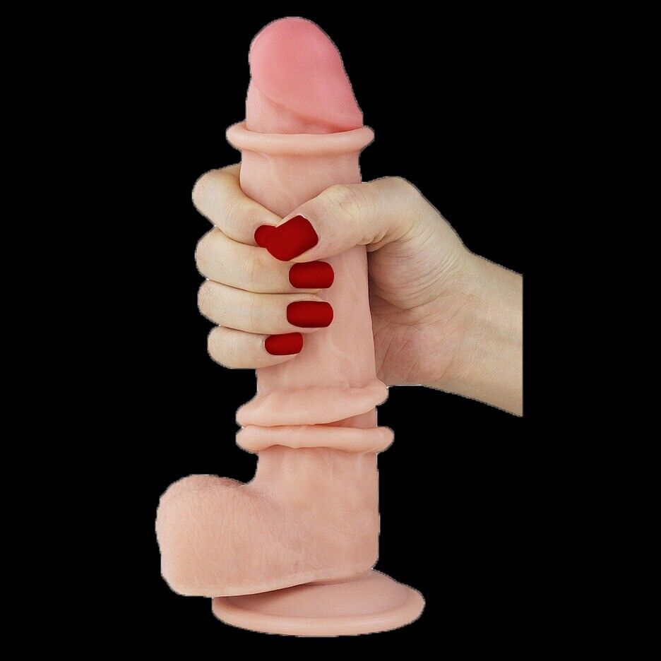 8" Bendable Realistic Soft Sliding Skin G-spot Anal Dildo Dong Suction Cup