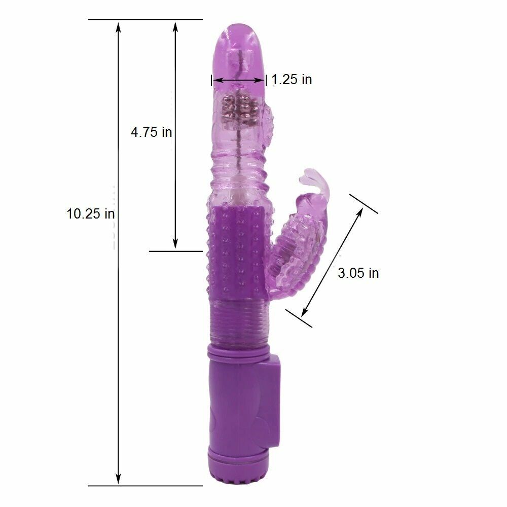 Thrusting Slim Slender Butterfly Clit G-spot Rabbit Vibrator Sex-toys for Women