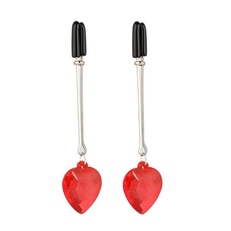 Adjustable Heart Breast Nipple Clamps Labia Clit Clip Bondage Sex-toy for Couple