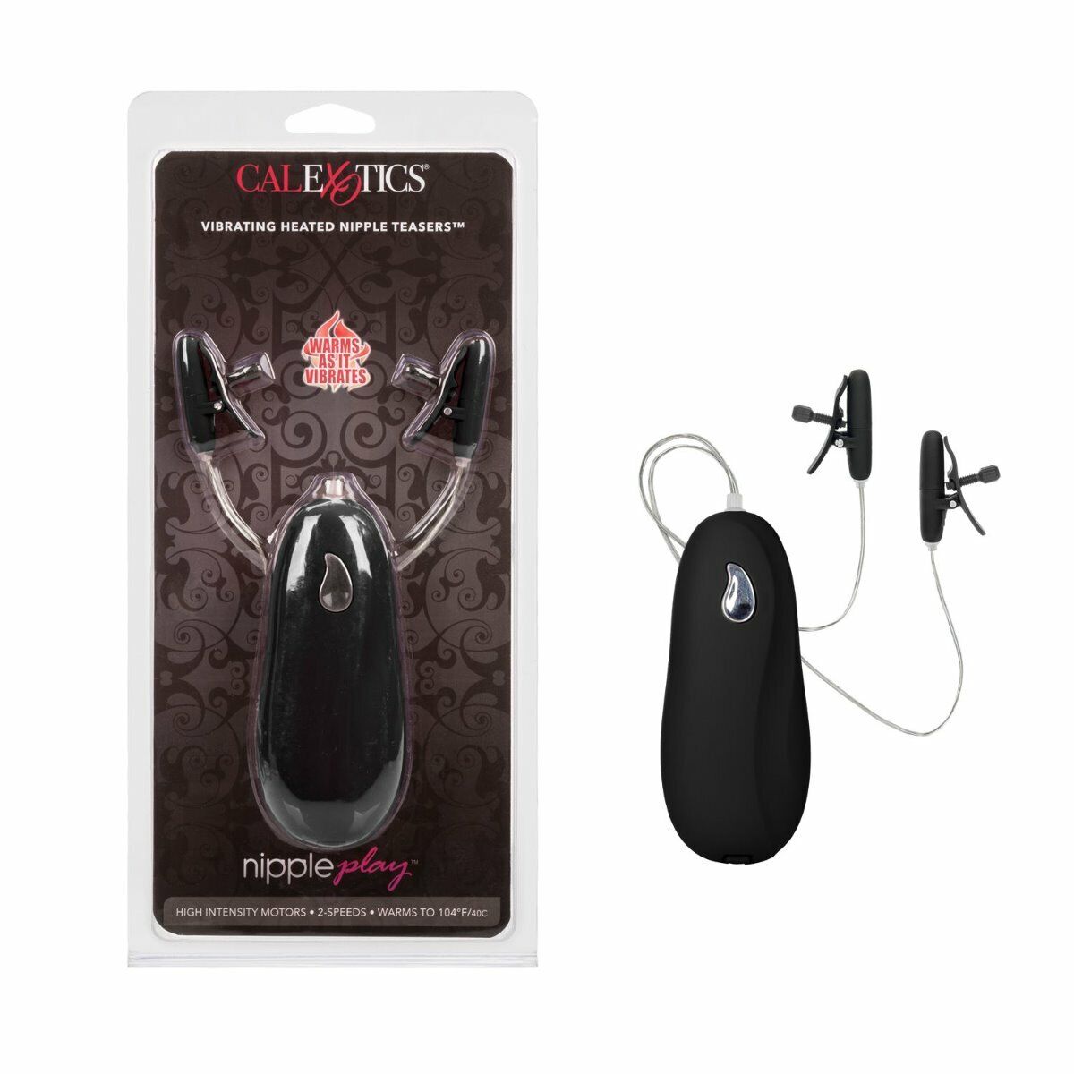 Vibrating Heated Nipple Clamps Vibe Vibrator SM Beginner Bondage Gear Sex Toy