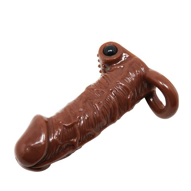 Black Add 2" Vibrating Penis Extension Extender Sleeve Sheath Enhancer Enlarger