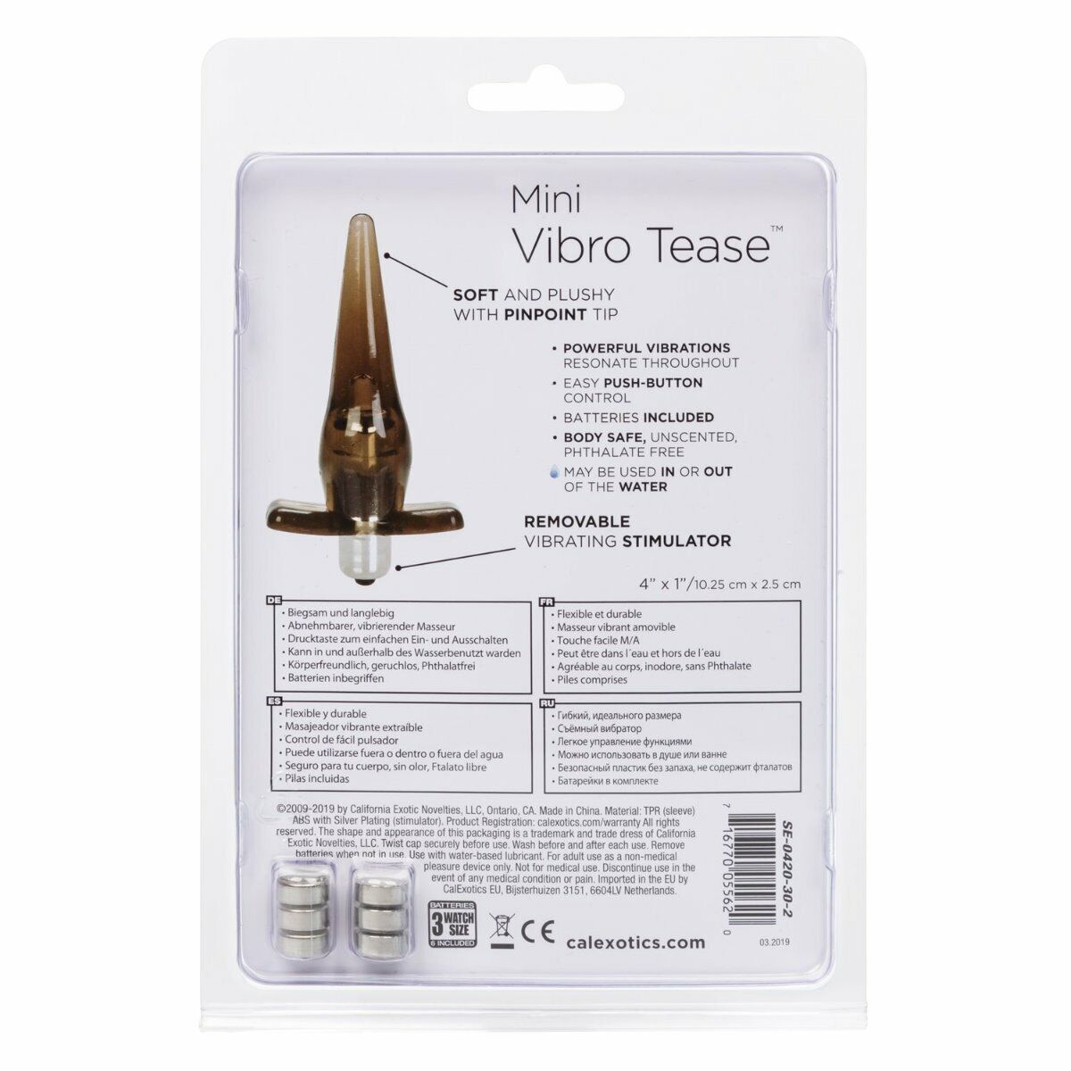 Mini Vibro Tease Slender Slim Vibrating Anal Sex Probe Butt Plug Vibe Vibrator