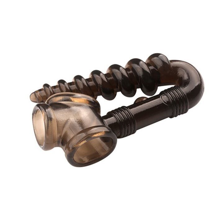 Male Erection Enhancer Penis Cock Balls Ring Cage with Anal Sex Butt Plug Toys