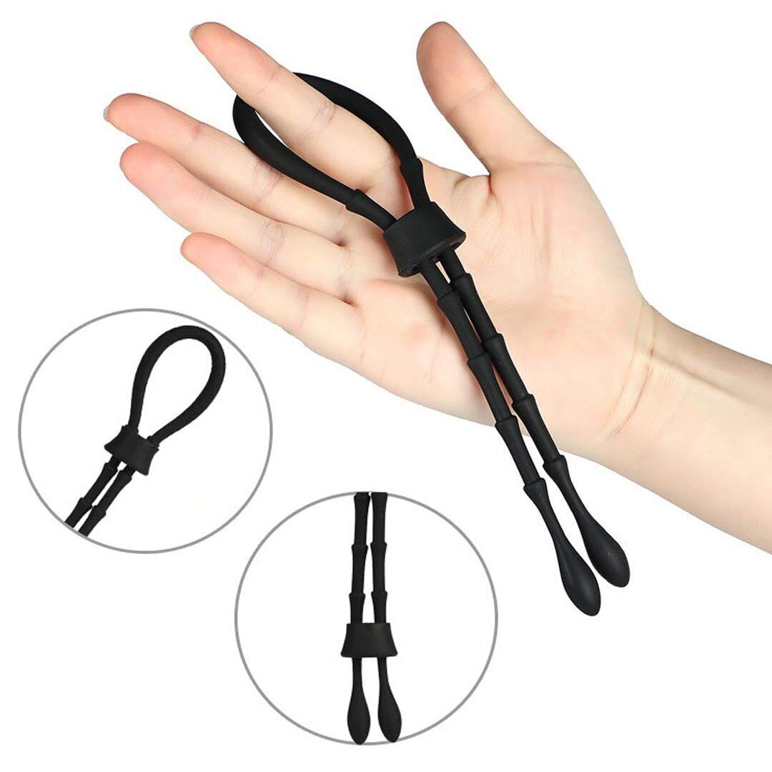 Silicone Lasso Male Erection Keeper Enhancer Prolong Delay Penis Cock Ring