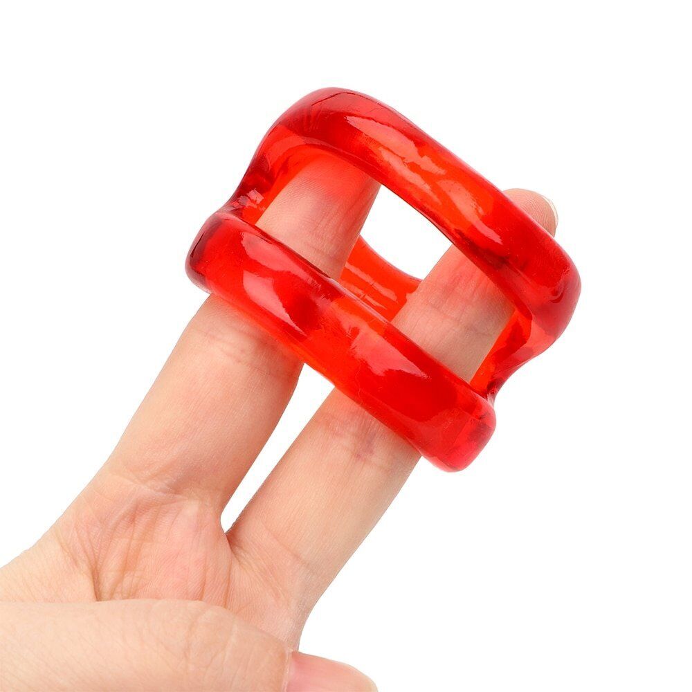 2pcs Snug Tugger Cock Balls Dual Support Male Penis Erection Enhancer Cock Ring