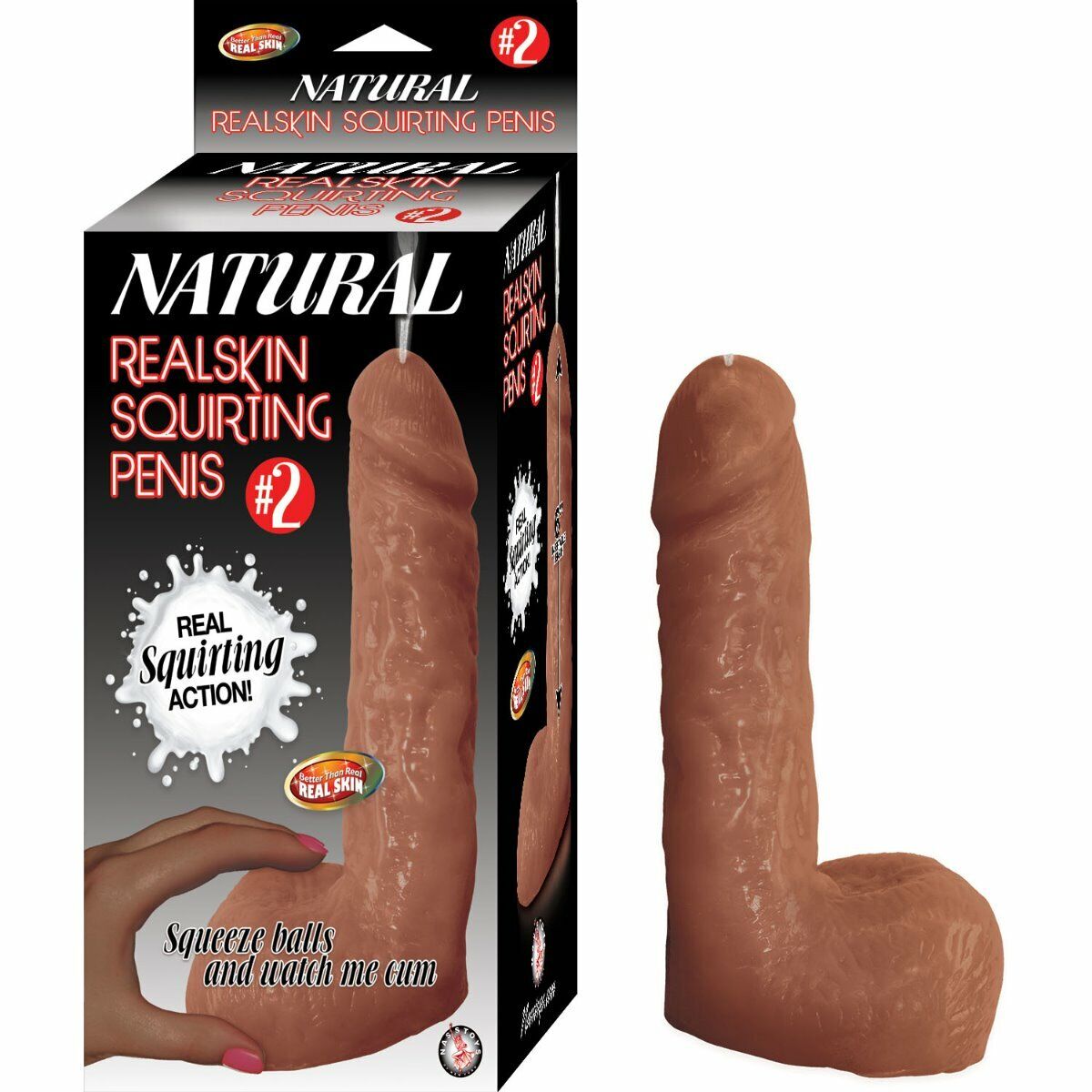 6" Black Realistic Ejaculating Squirting G-spot Anal Dildo Dong Cock with Balls