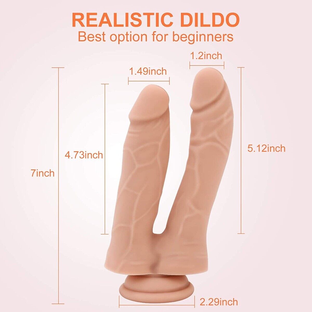 Realistic Vaginal Anal G-spot DP Sex Toy Dildo Dong Double Penetrator