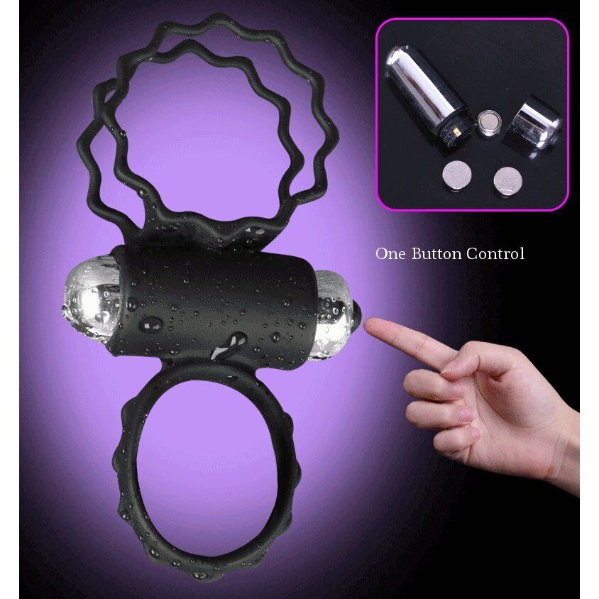 Silicone Vibrating Penis Cock and Ball Ring Enhancer Sex-toys for Couples Men