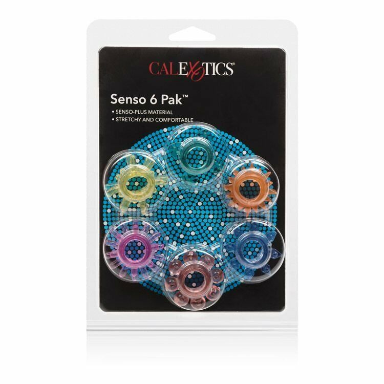 Senso 6 Pak Stretchy Cock Ring Male Penis Erection Enhancer Enhancement Prolong