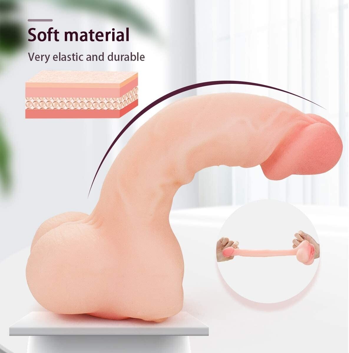 Realistic Vagina Pussy Male Masturbator Stroker Penis Extension Sleeve Sex Toys