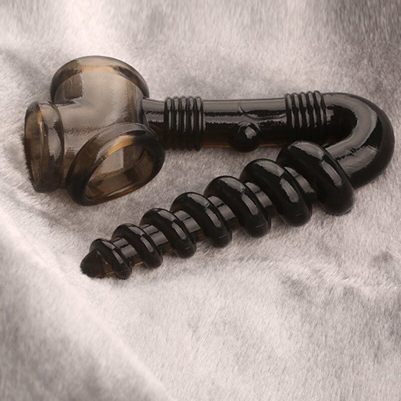 Male Erection Enhancer Penis Cock Balls Ring Cage with Anal Sex Butt Plug Toys