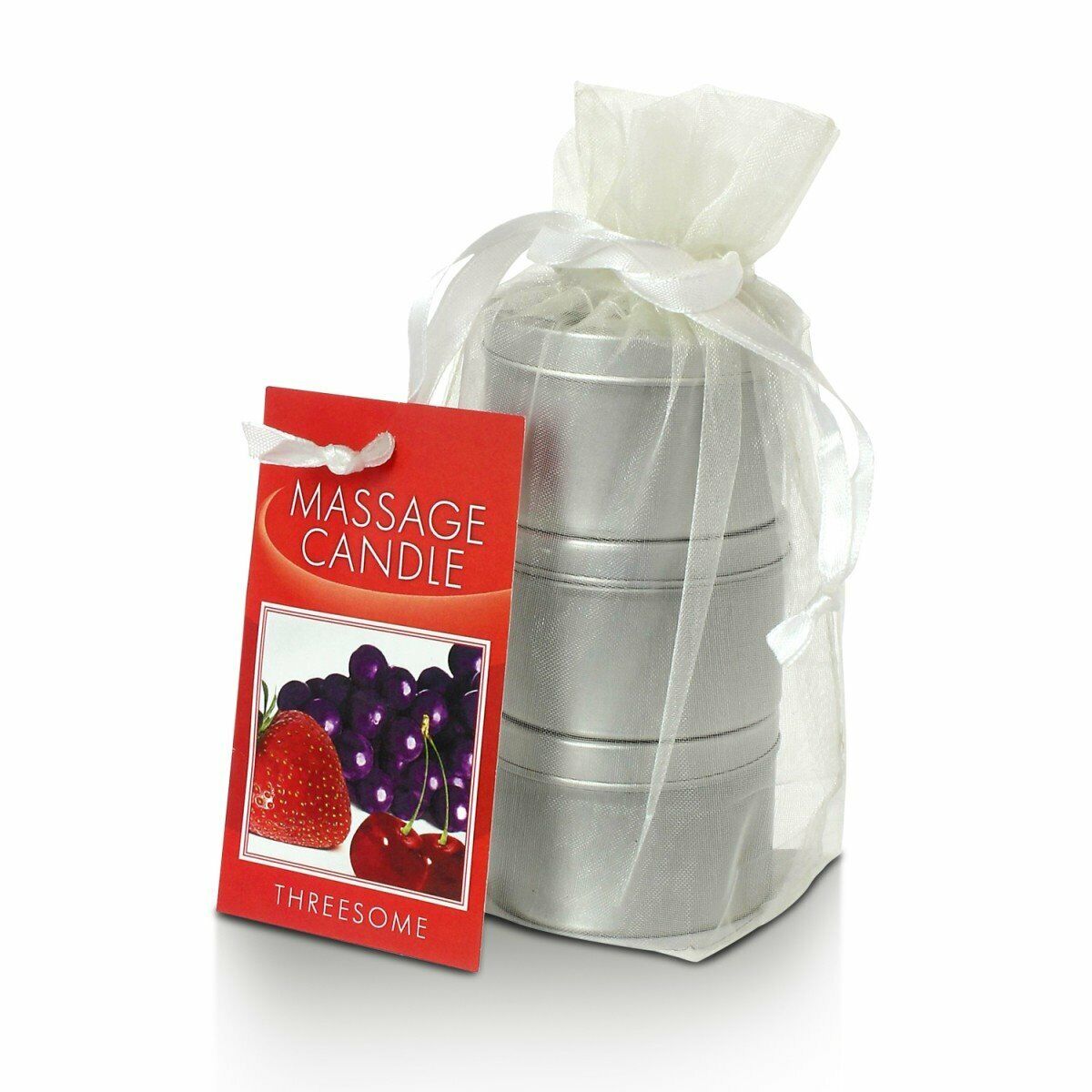 Earthly Body Edible Massage Oil Candle Sampler Cherry Grape Strawberry Flavored