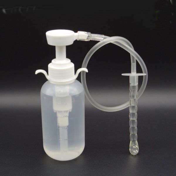 300ml Pump Action Douche Enema Bottle with Nozzle Vaginal Anal Cleaning