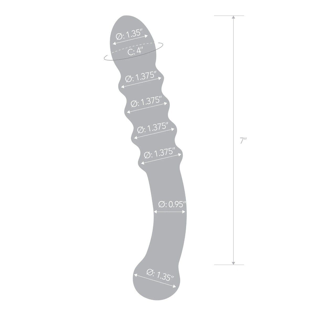 Glass Purple Rain Ribbed Vaginal G-spot Anal Dildo Massager Probe Butt Plug