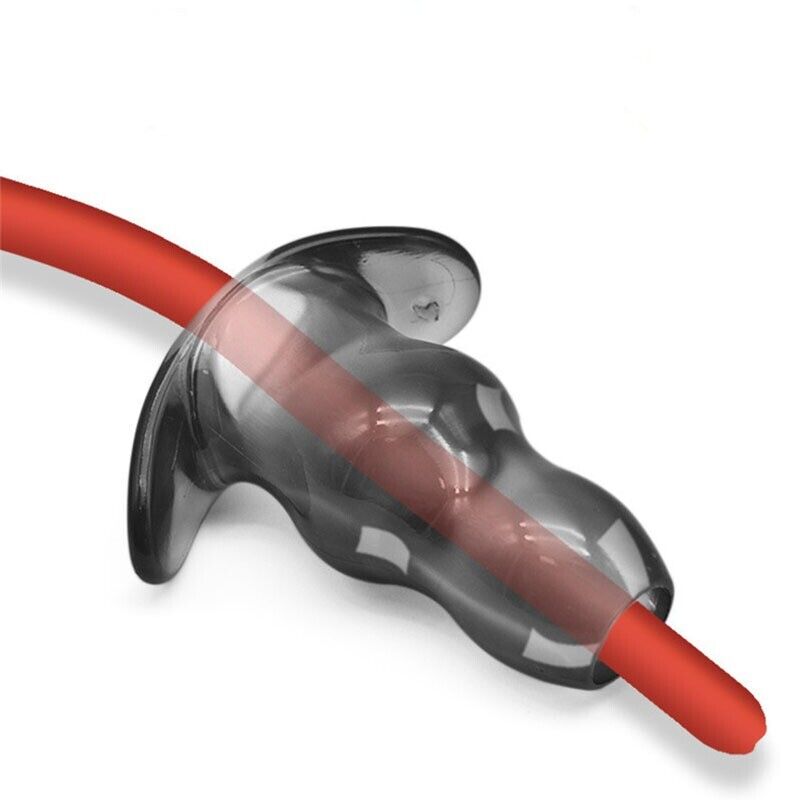 Peep Hole Hollow Double Tunnel Anal Butt Plug Dilator Expansion