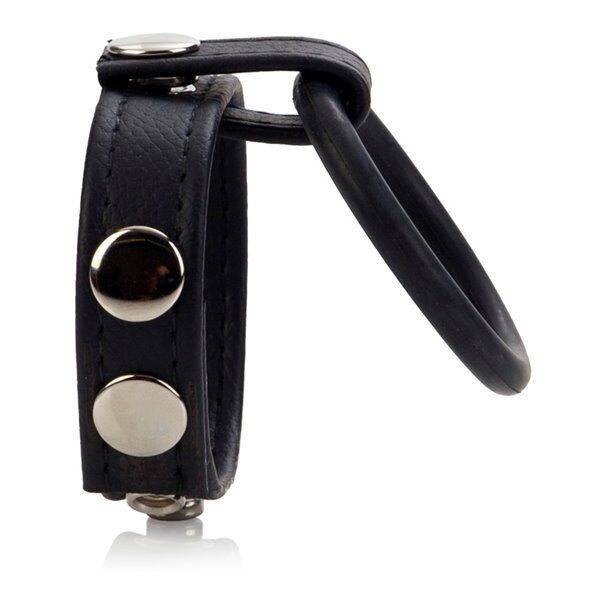 Ball Spreader Medium Adjustable Leather Cock Ring Strap Penis Erection Enhancer