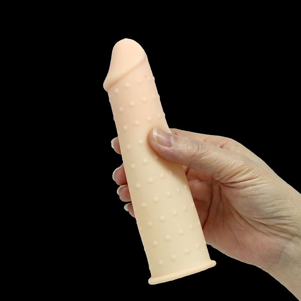 Add 2.25" Cock Length Nubby Penis Extension Extension Sleeve Couple Sex Toys