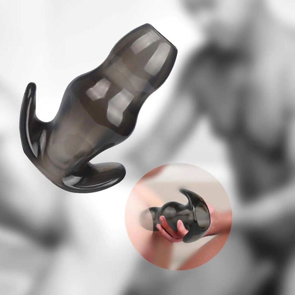 Peep Hole Hollow Double Tunnel Anal Butt Plug Dilator Expansion