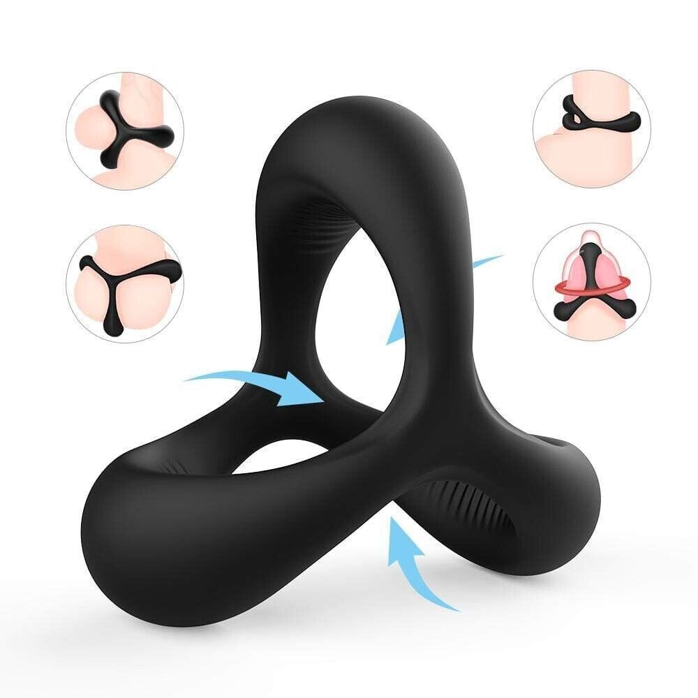 Soft Stretchy Silicone Penis Cock Ball Ring Enhancer Sex Toy for Men Couple
