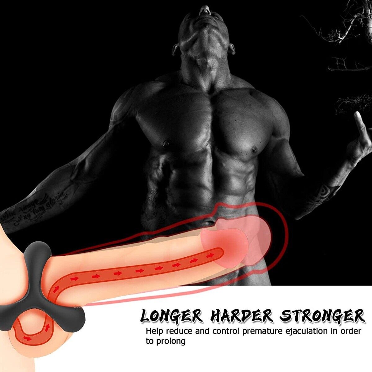 Soft Stretchy Silicone Penis Cock Ball Ring Enhancer Sex Toy for Men Couple
