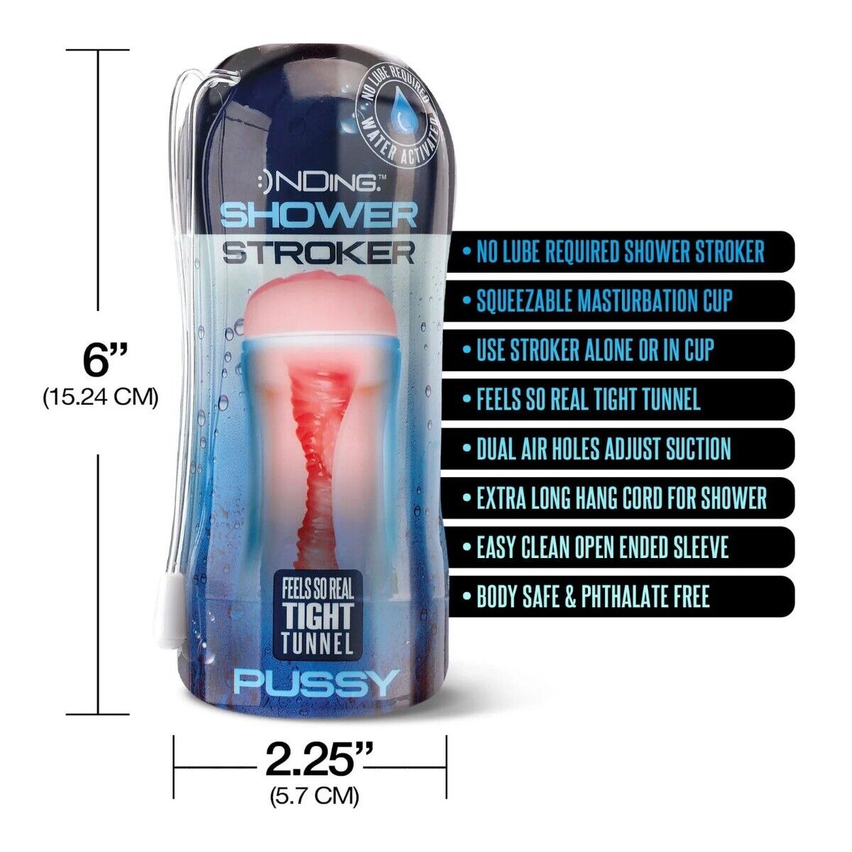 Lube Free Realistic Pussy Shower Stroker Male Masturbator Sex Toys for Men
