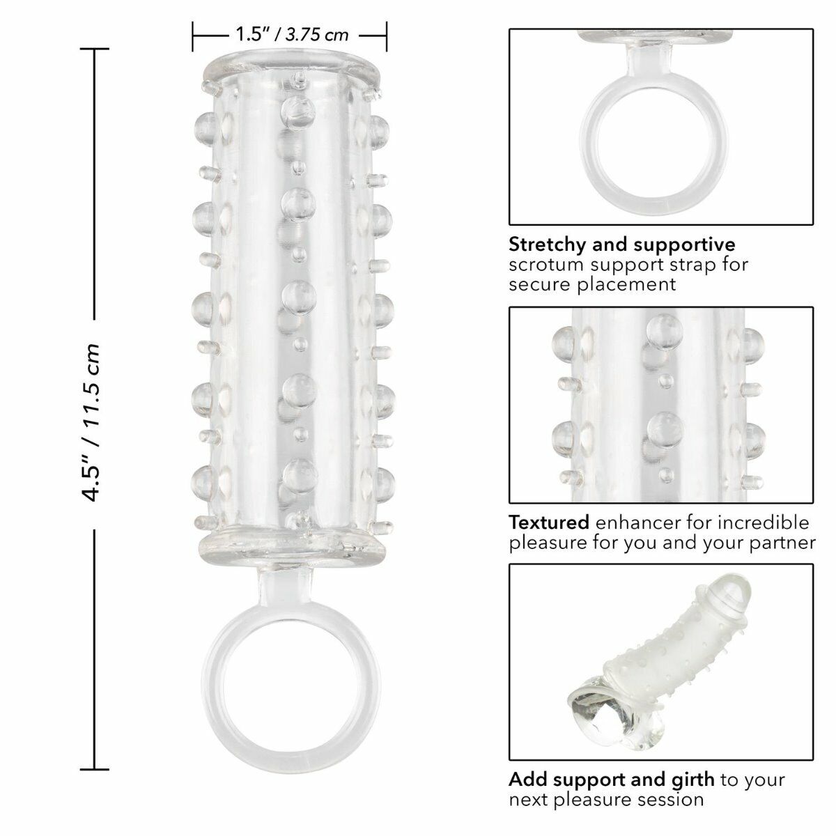 Beaded Penis Sleeve Sheath Extension Cock Girth Enhancer Sex-toys for Men Couple