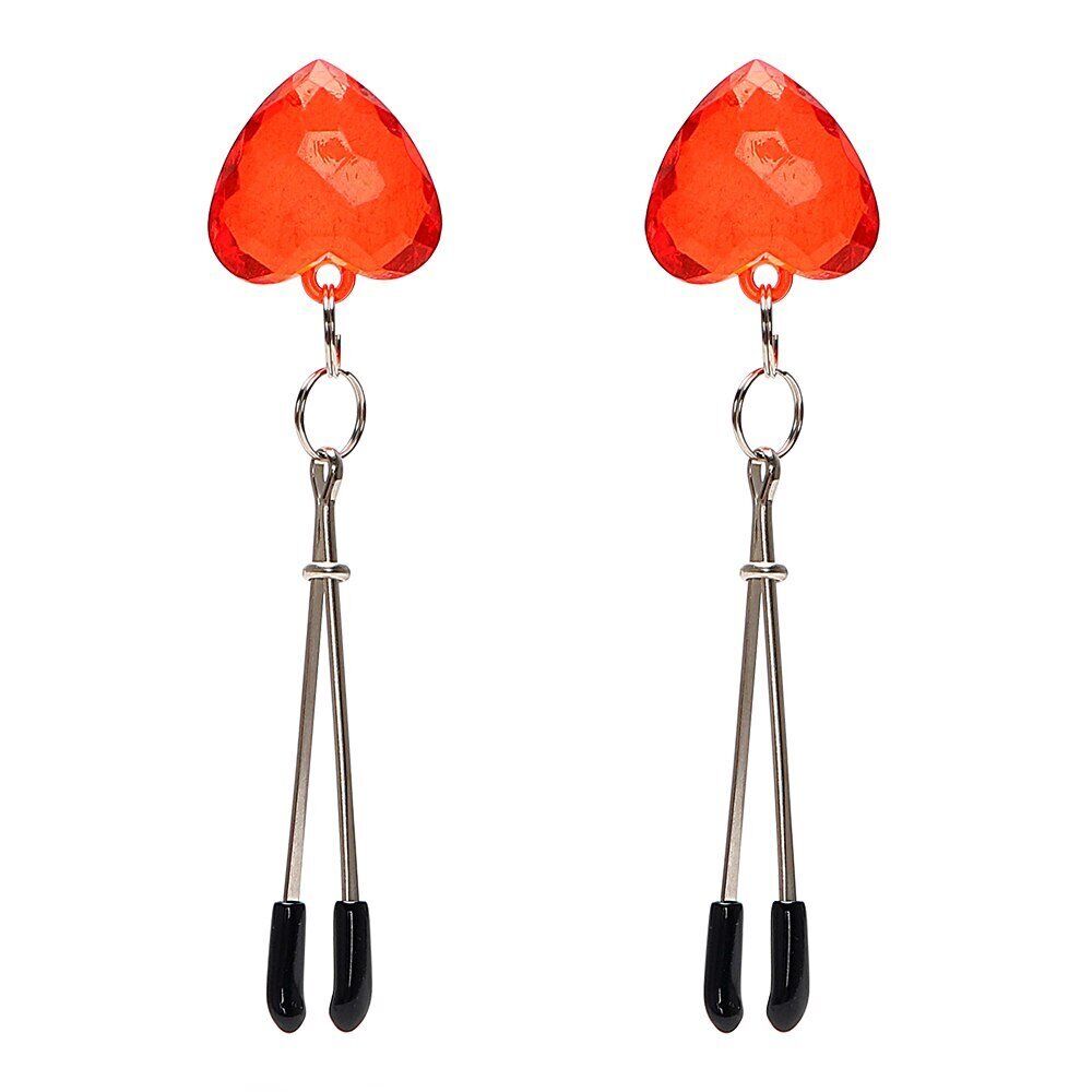 Adjustable Heart Breast Nipple Clamps Labia Clit Clip Bondage Sex-toy for Couple