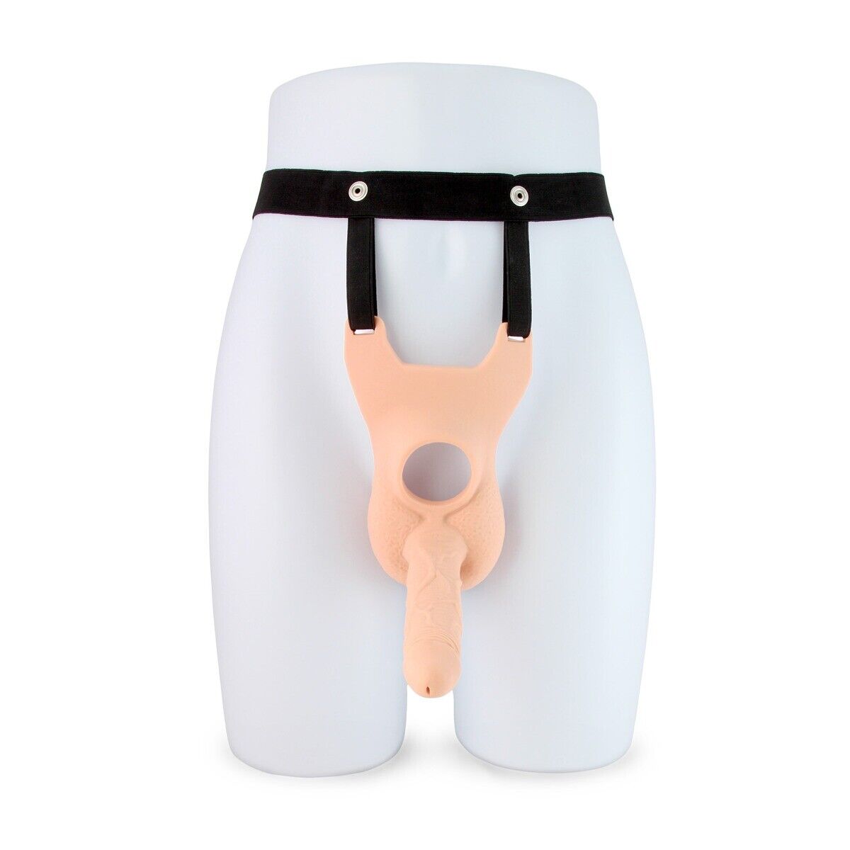 Vibrating Double Penetration DP Vaginal Anal Sex Male Strap-on Dildo Dong