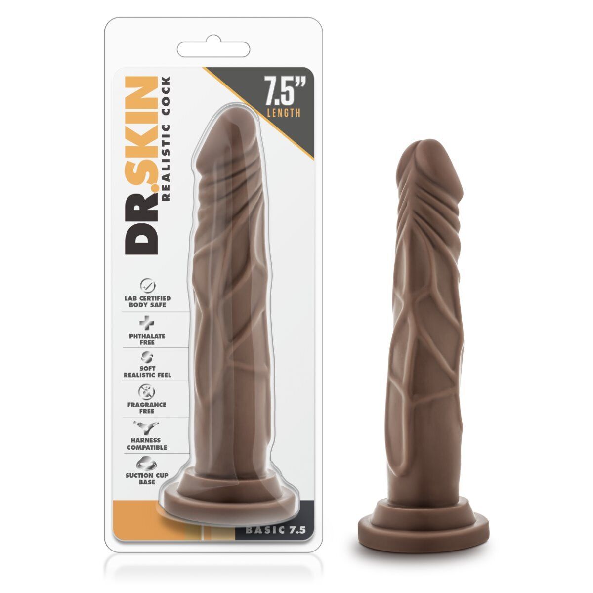 Black Flexible Realistic Dildo Dong Suction Cup Strap-on Harness Compatible