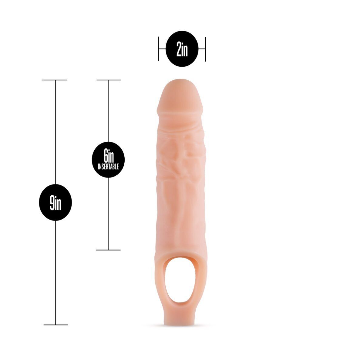 9" Silicone Cock Sheath Male Penis Extension Extender Girth Enhancer Enlarger