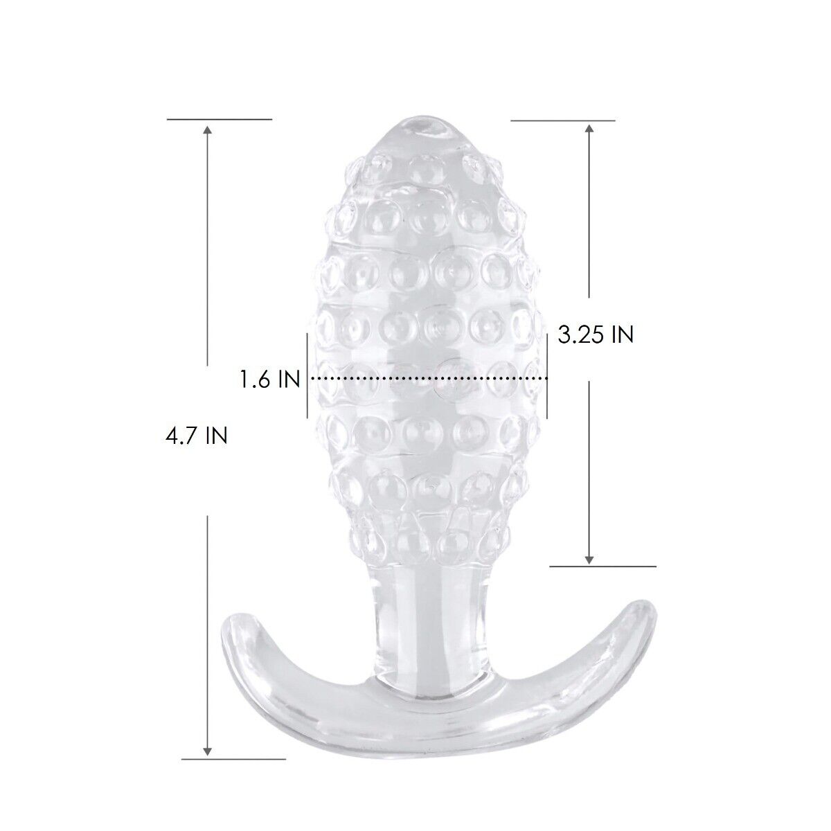 Soft squeezable Wearable Clear Nubby Anal Butt Plug Anal Play Sex Toys