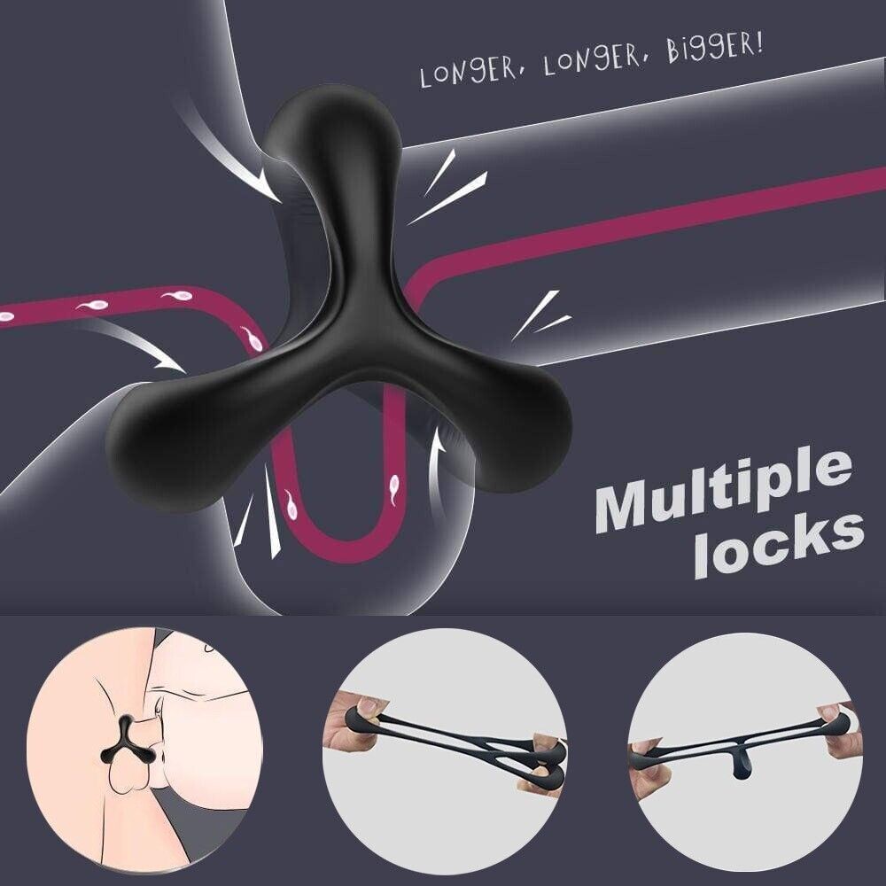 Soft Stretchy Silicone Penis Cock Ball Ring Enhancer Sex Toy for Men Couple