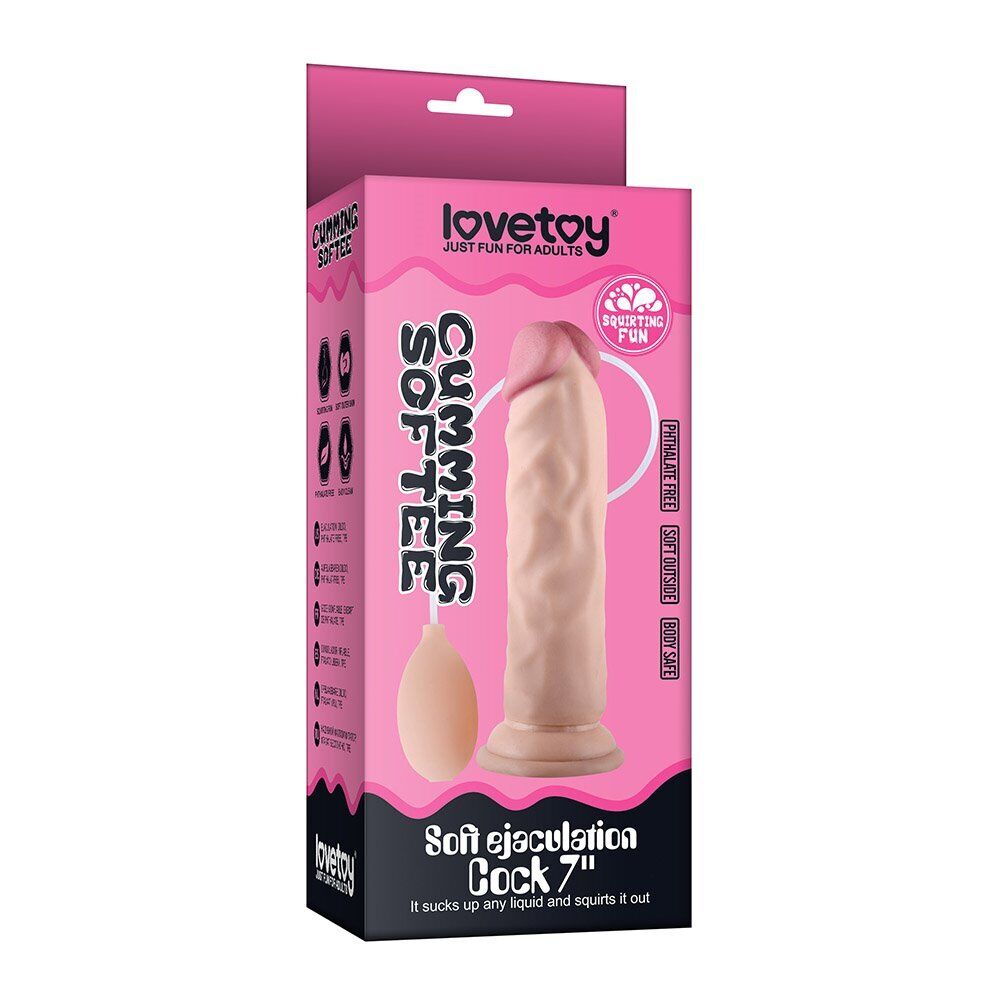 Soft Realistic Ejaculating Squirting Anal G-spot Dildo Dong Cock Suction Cup
