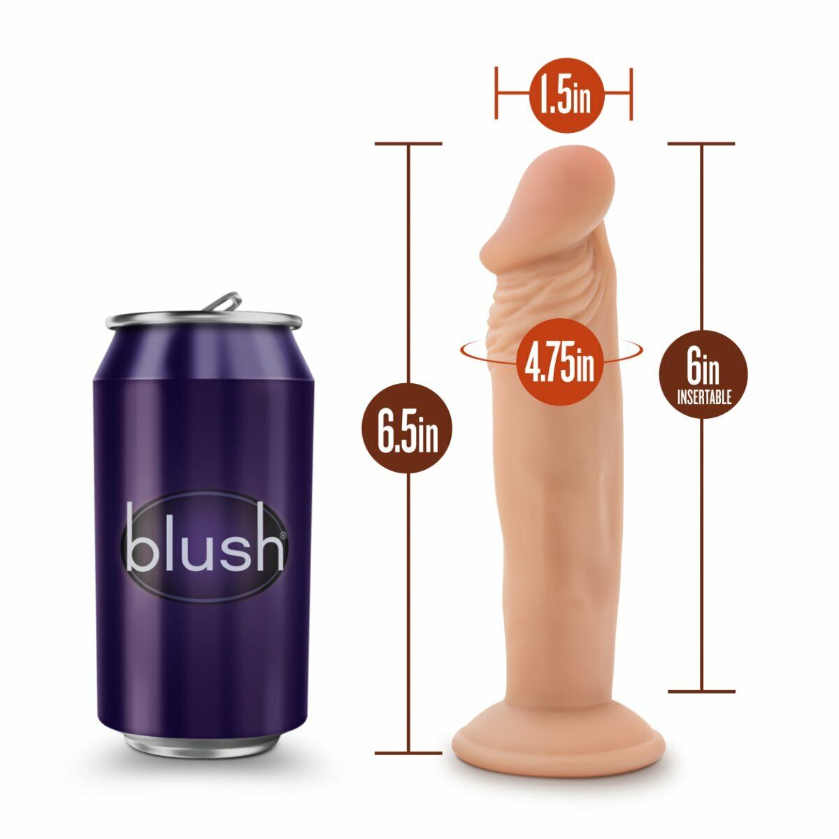 Dr Skin Dr Small 6" Realistic Bendable Flexible G-spot Anal Dildo Suction Cup