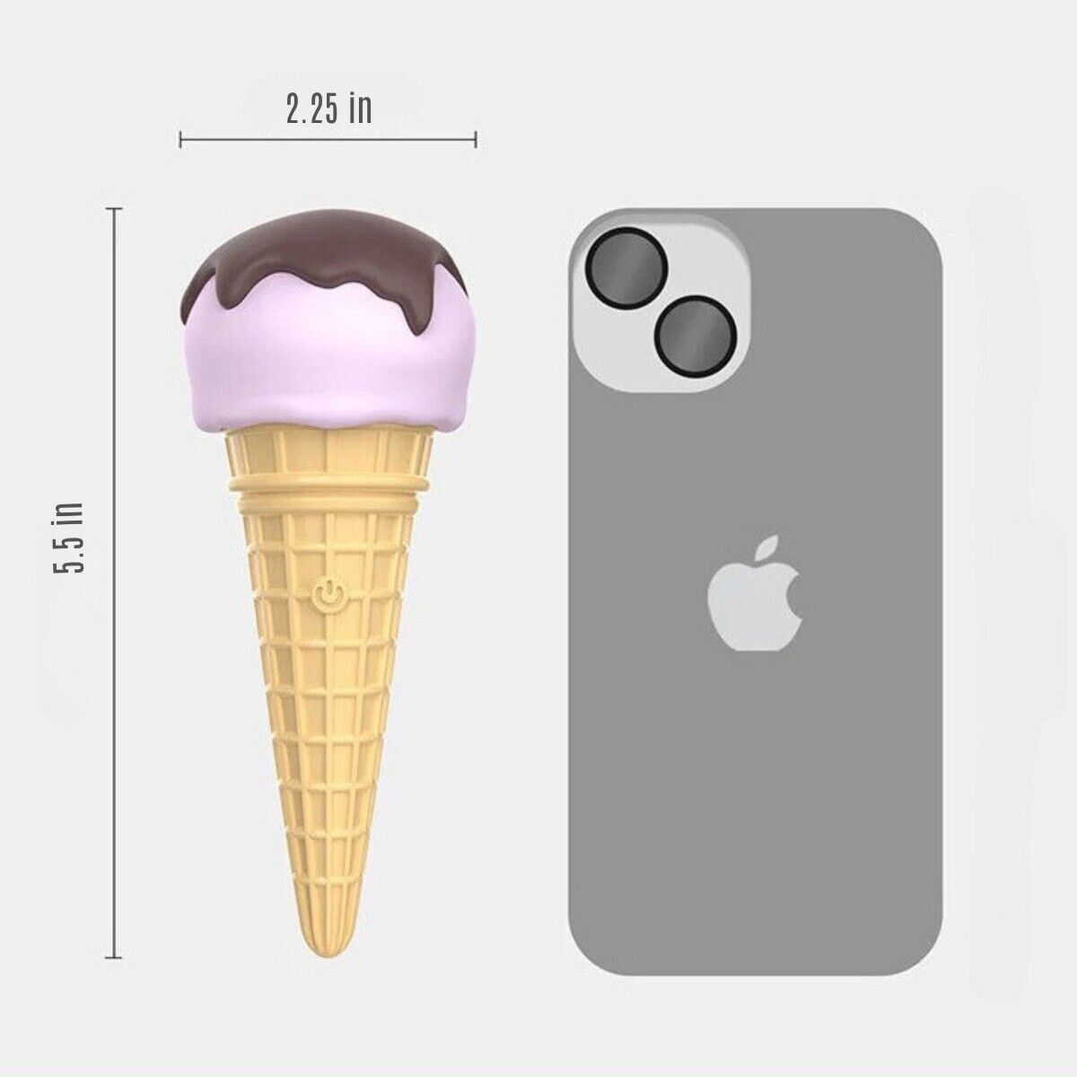 Vibrating Rechargeable Silicone Ice Cream Cone Vibrator Discreet Women Sex Toys