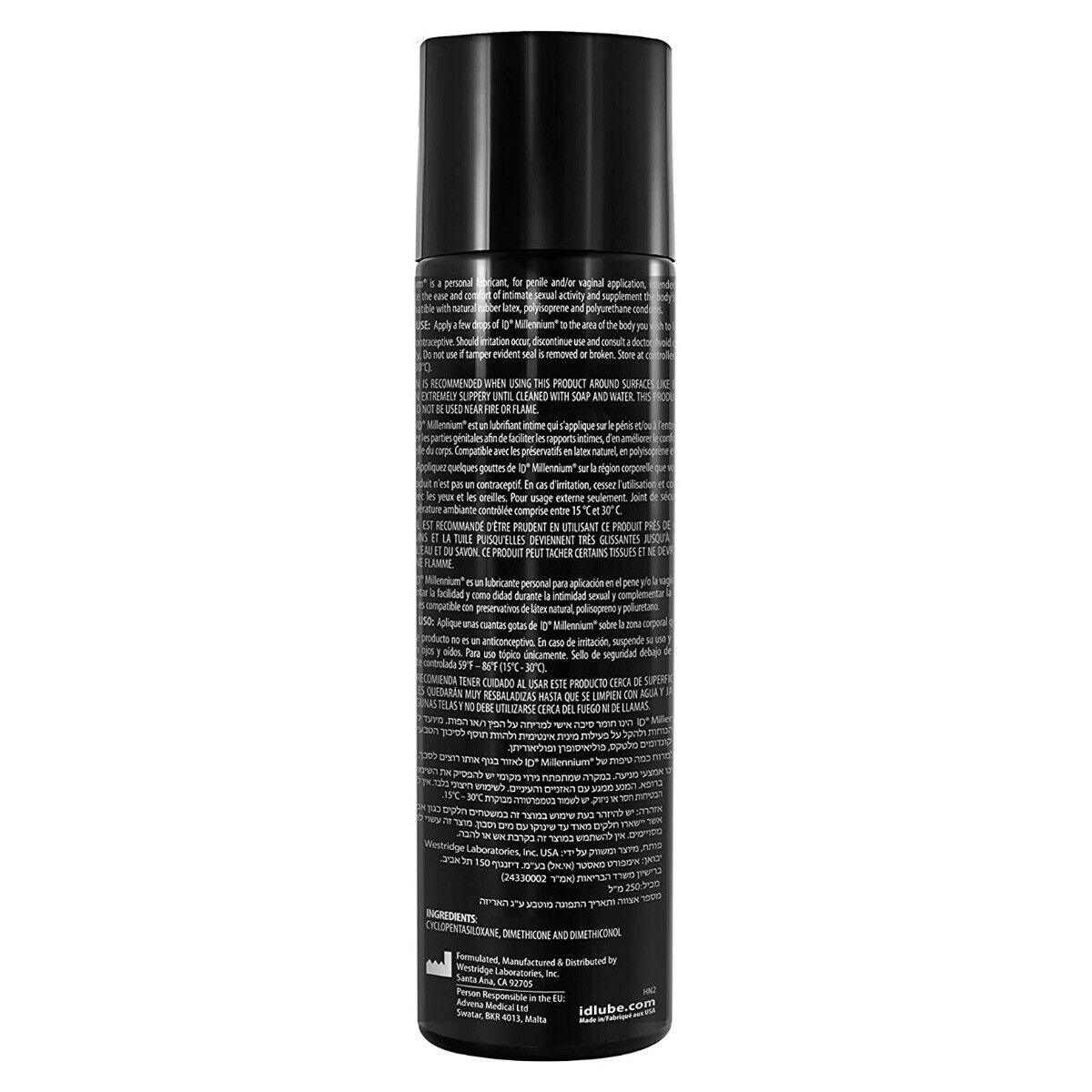 ID Millennium Silicone Based Personal Lubricant Massage Lube Body Glide  8.5 oz