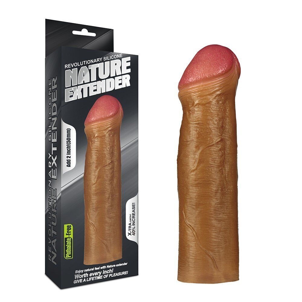 Black Silicone Penis Extension Extender Sleeve Sheath Add 2" Cock Girth Enhancer
