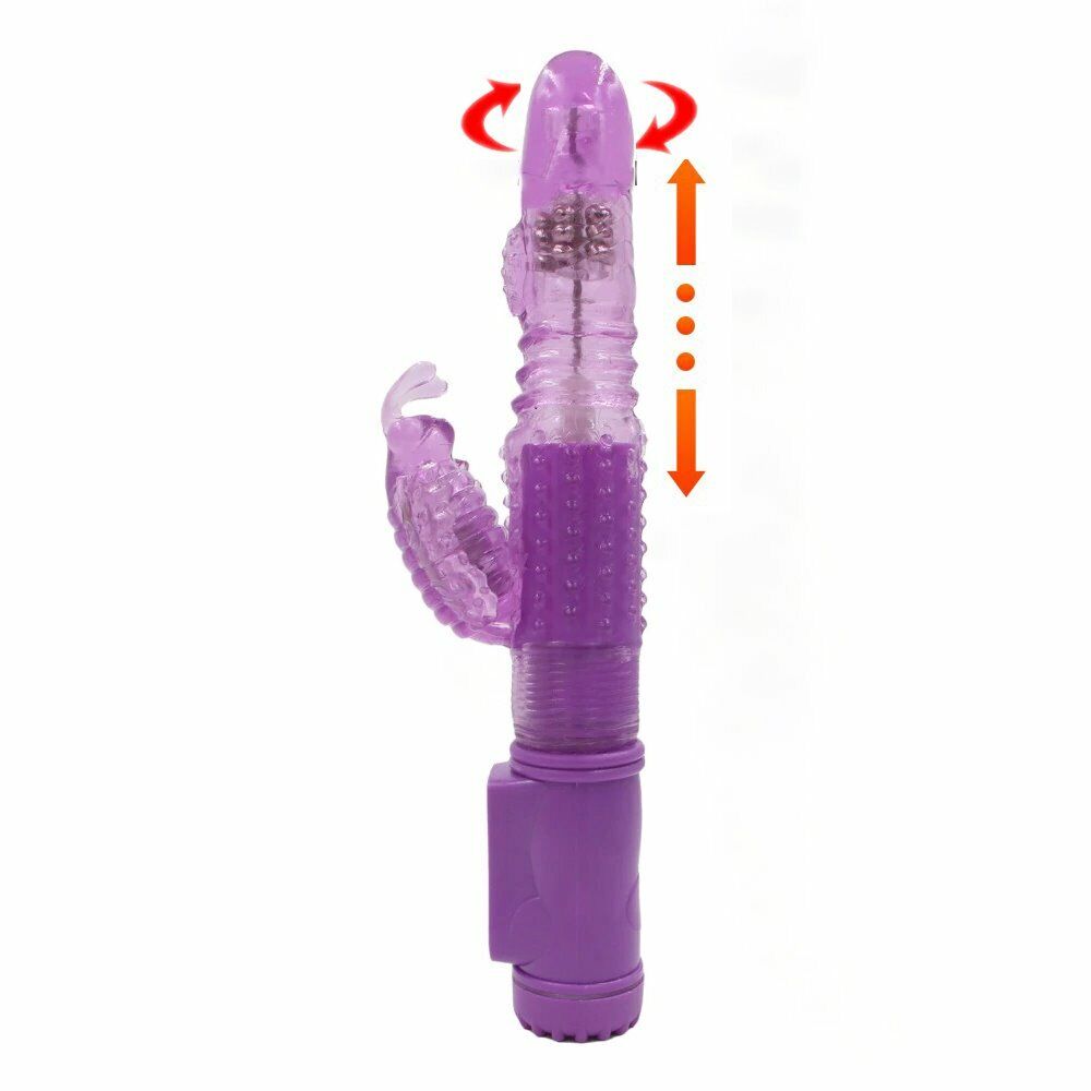 Thrusting Slim Slender Butterfly Clit G-spot Rabbit Vibrator Sex-toys for Women