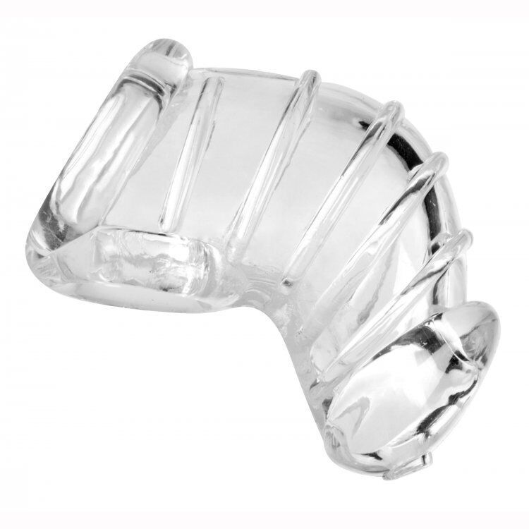 Detained Soft Clear Male Body Chastity Cage Penis Erection Restriction