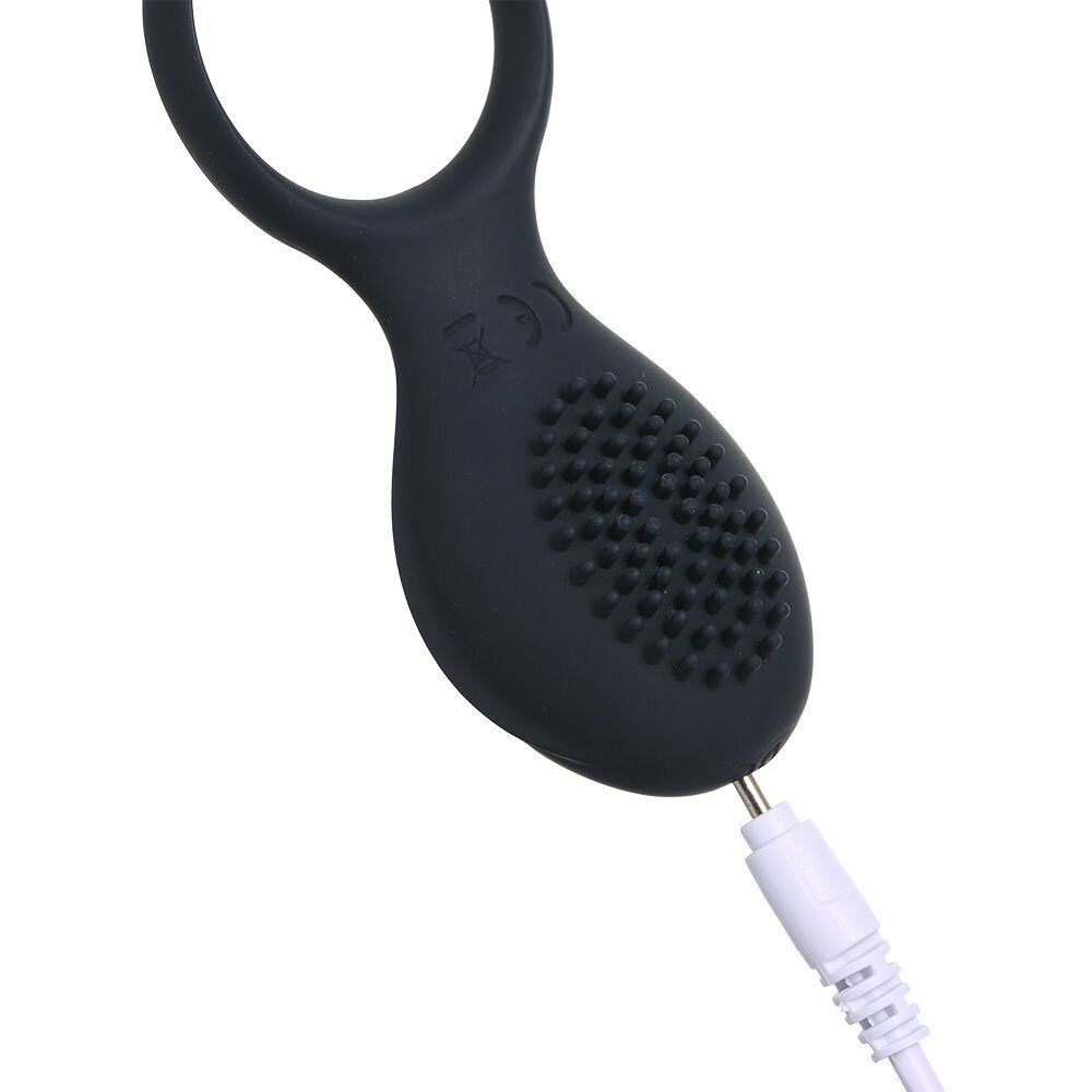 Rechargeable Silicone Clit Stimulator Penis Cock Ring Sex Toys for Men Couples