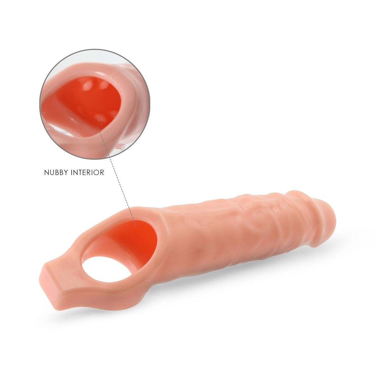 Add 1" Realistic Thick Penis Extender Extension Sleeve Cock Enhancer Enlarger