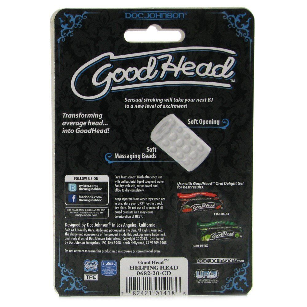 Good Head Helping Head Blow Job Oral Sex Toy Discreet Masturbator Stroker Sleeve